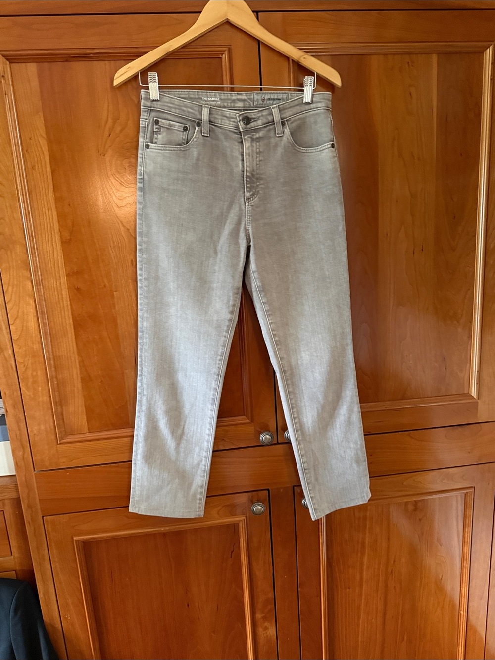 AG Adriano Goldschmied Light Gray Cropped Jeans